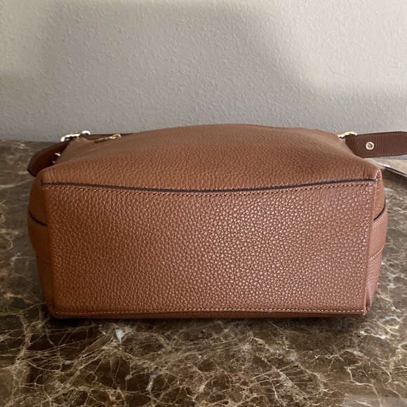 HP🎉 COACH Val Duffle, Shoulder or Crossbody, Redwood Brown, Pebble Leather, NWT - Picture 12 of 15